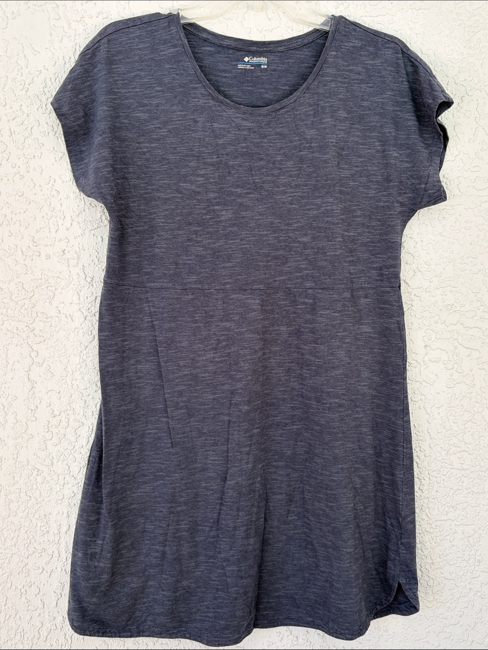 Columbia Heathered Navy Short Sleeve dress size M